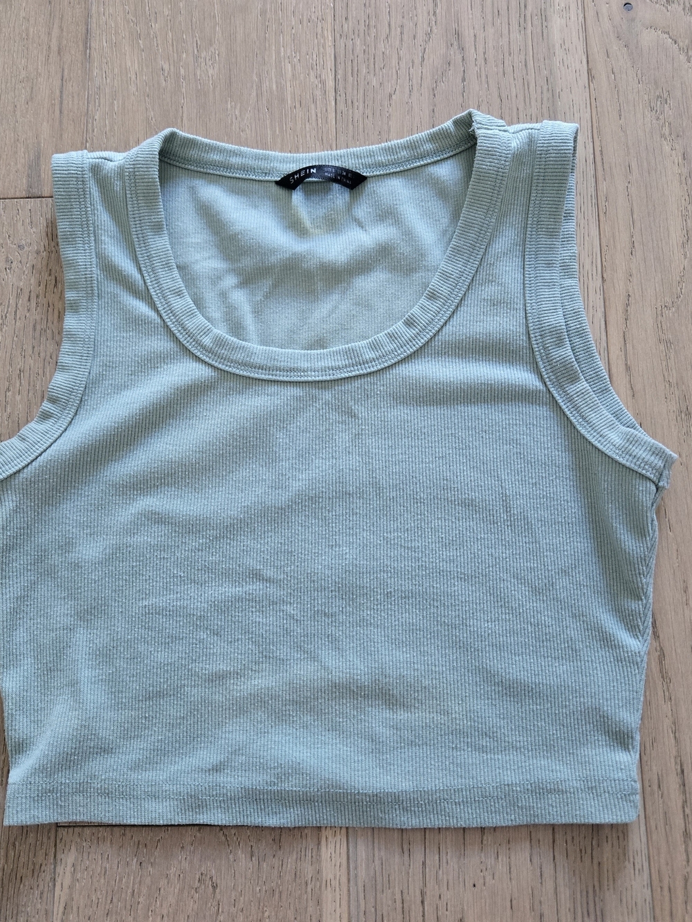 Shein Women’s Light Sage Ribbed Crop Tank Top